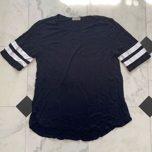 Mind Code Black Short Sleeve Tee with White Stripes